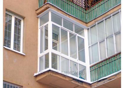 Французское остекление балкона алюминиевыми окнами от пола до потолка в Щёлково