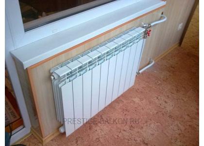 Теплое остекление балкона пластиковыми окнами и установкой масляного обогревателя в Щёлково